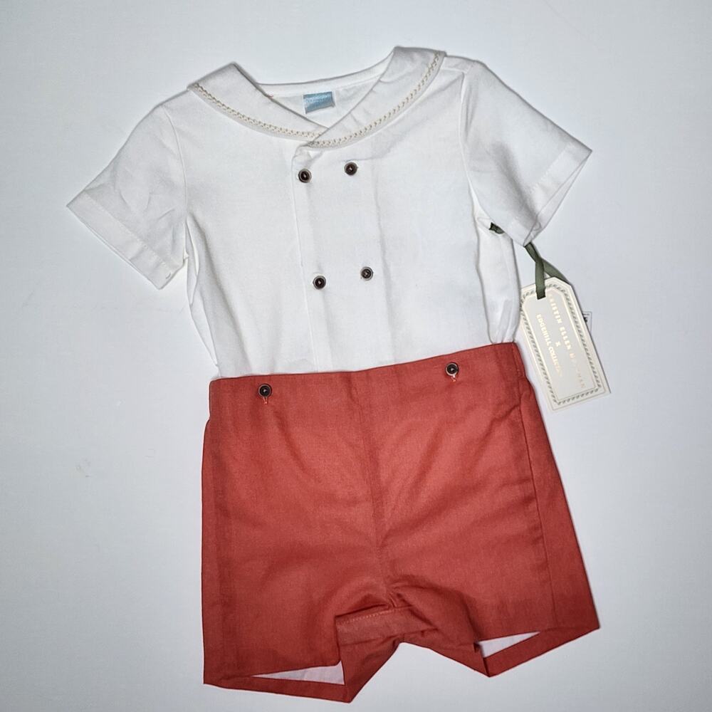 Edgehill Collection Kristin Hockman Baby Boy Linen Shorts Set Size 18 Months